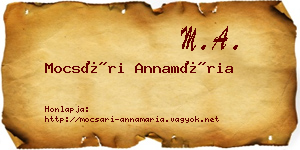 Mocsári Annamária névjegykártya