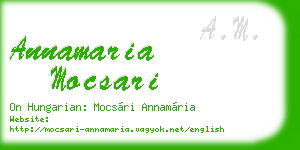 annamaria mocsari business card