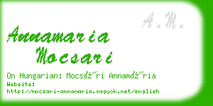 annamaria mocsari business card